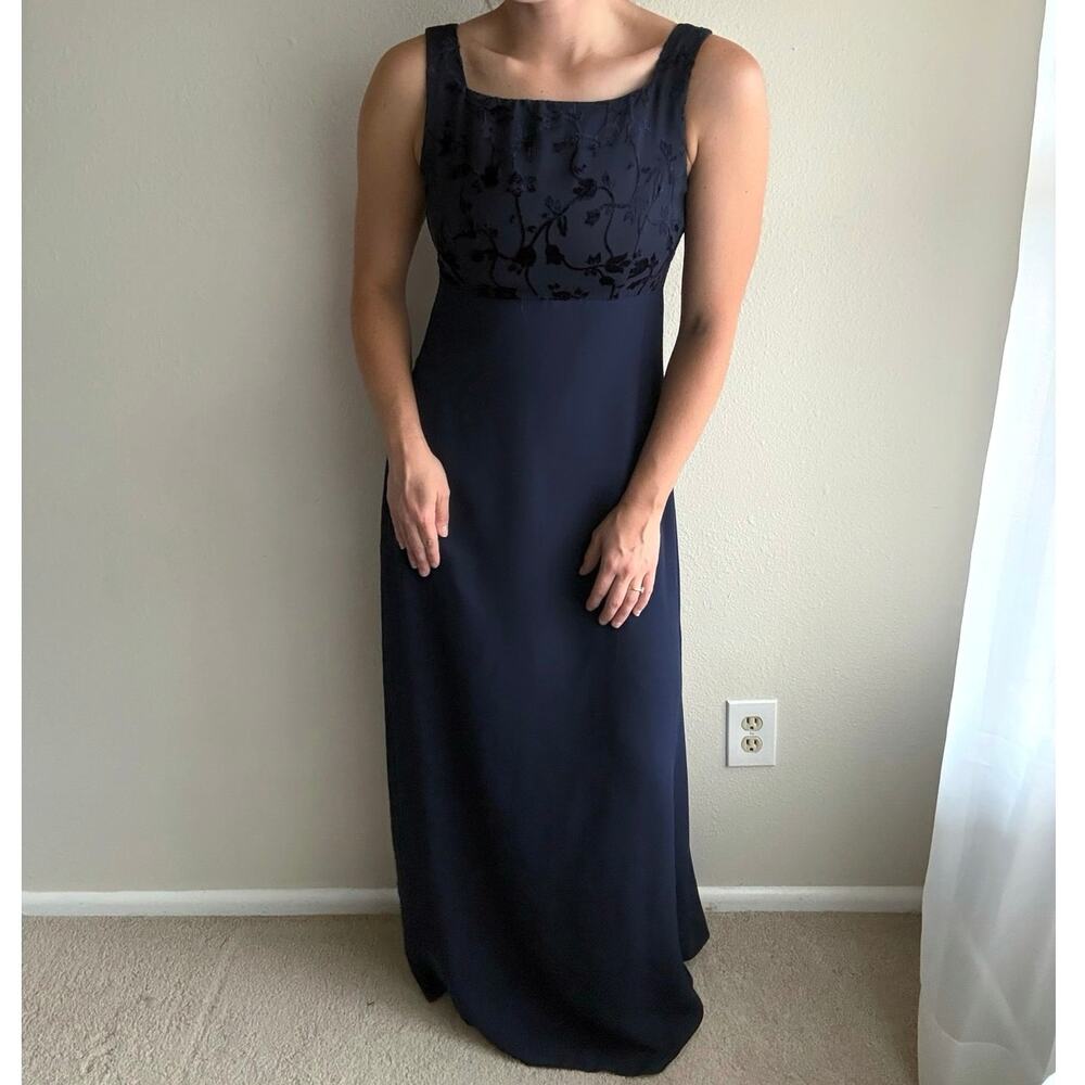 Vintage y2k Rhapsody Navy Evening Gown maxi whimsigoth formal wedding guest prom
